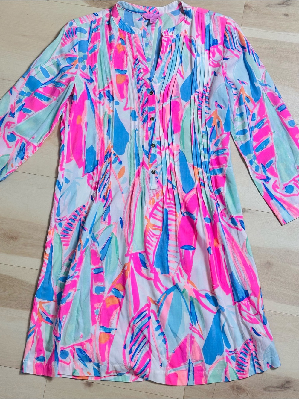 Lilly Pulitzer Sarasota Tunic Dress XS “Out to Sea” Costal Abstract Lightweight - Picture 4 of 9